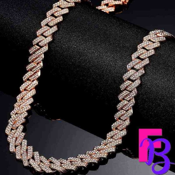*NEW!* 13MM Iced Rose Gold Miami Cuban Chain - Picture 1 of 16